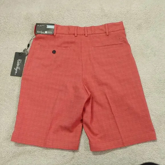 NWT Walter Hagen Mens Perfect 11 Golf Tonal Plaid Shorts Dark Coral Size 32 - Picture 7 of 10